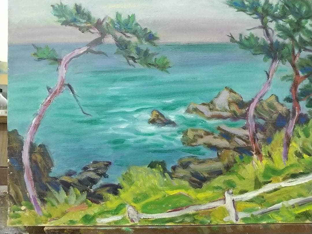油彩画「荒崎海岸」油絵 絵画  風景画 P10