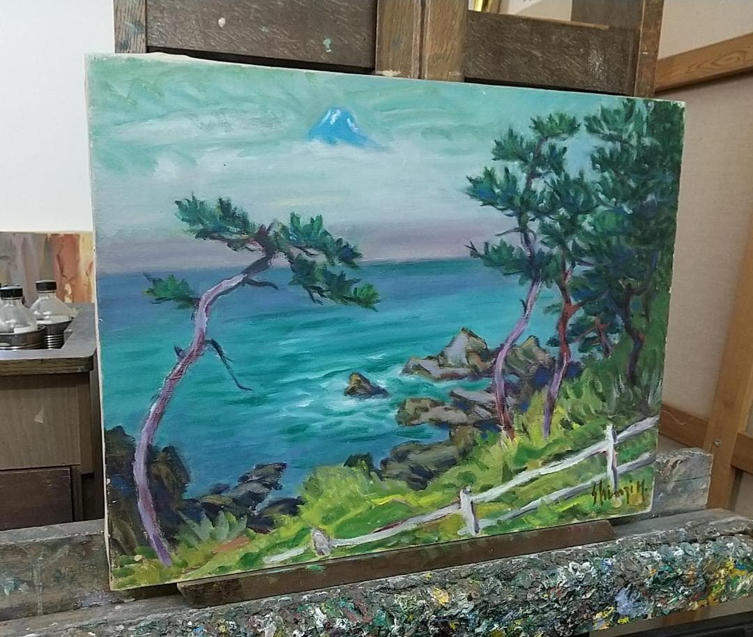 油彩画「荒崎海岸」油絵 絵画  風景画 P10