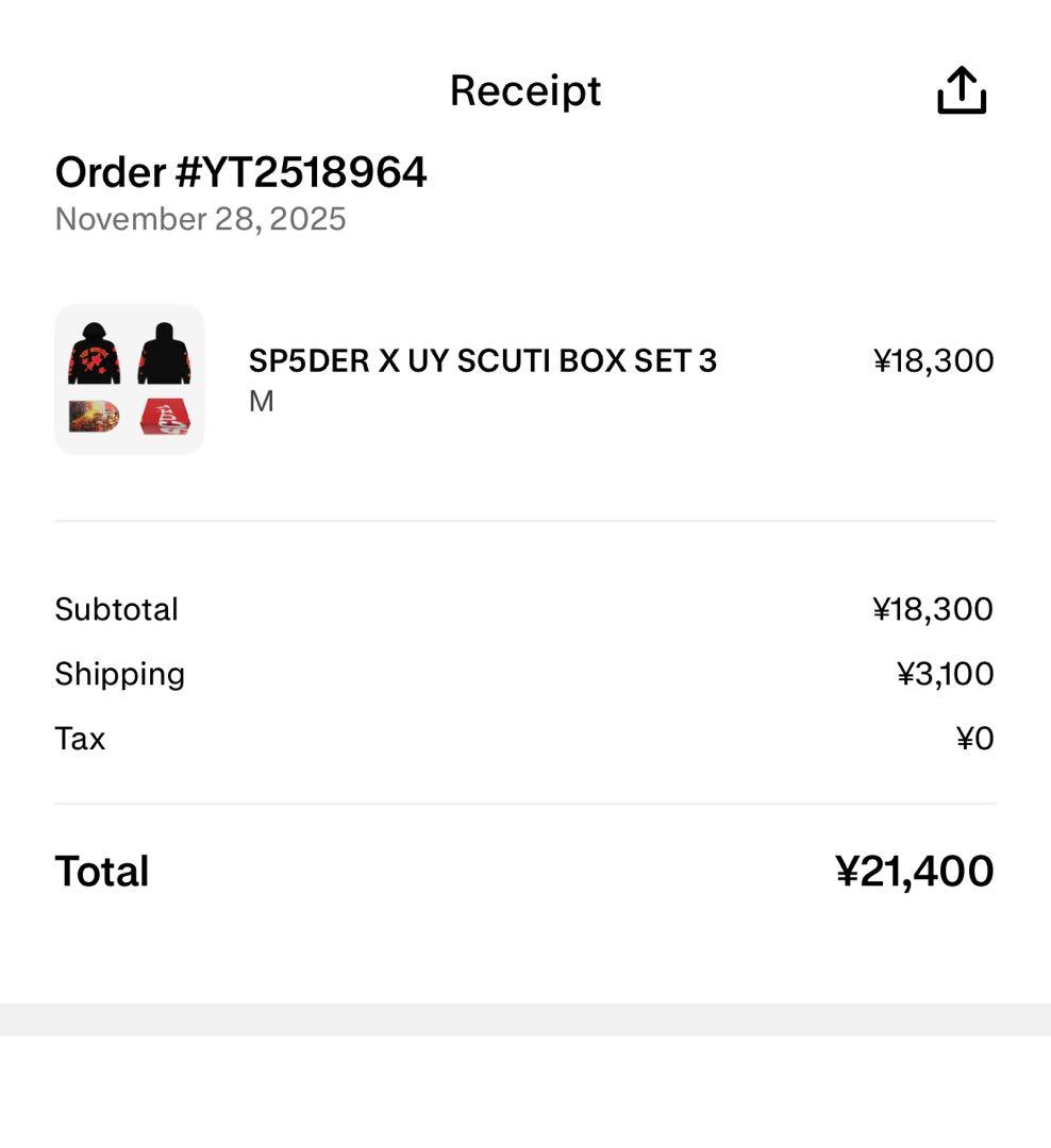 【正規品】Sp5der UY SCUTI Hoodie スパイダー パーカー