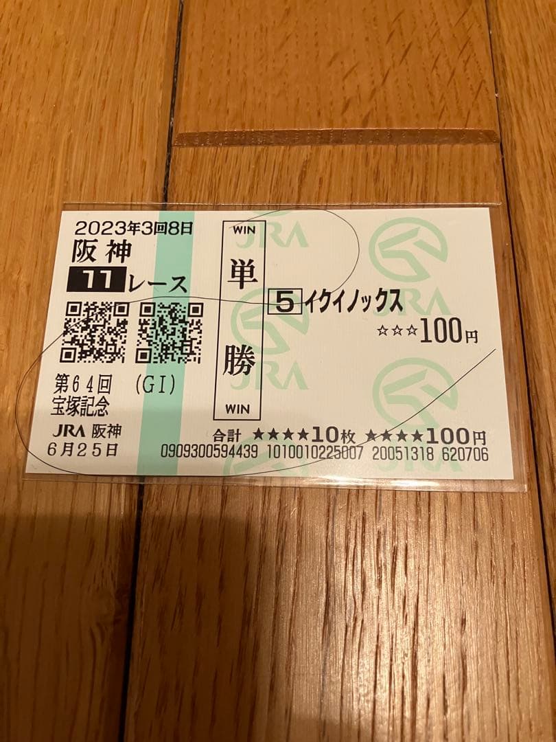 イクイノックス　鬣　たてがみ　2023 宝塚記念　馬券　台紙付き