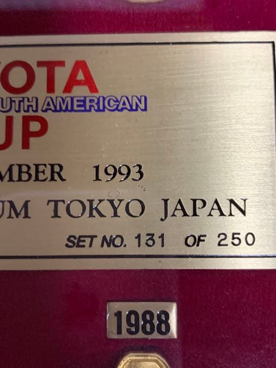 入手不可能TOYOTA CUP'80〜'93 バッジ非売品 250限定/131番 TOYOTA CUP