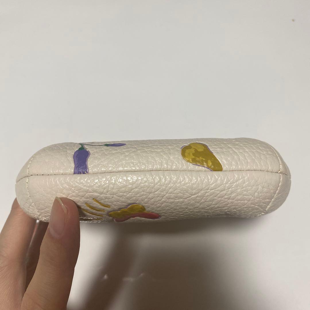 ✨美品⭐︎COACH 財布⭐︎ がま口　ケース　白　野菜蝶々刺繍