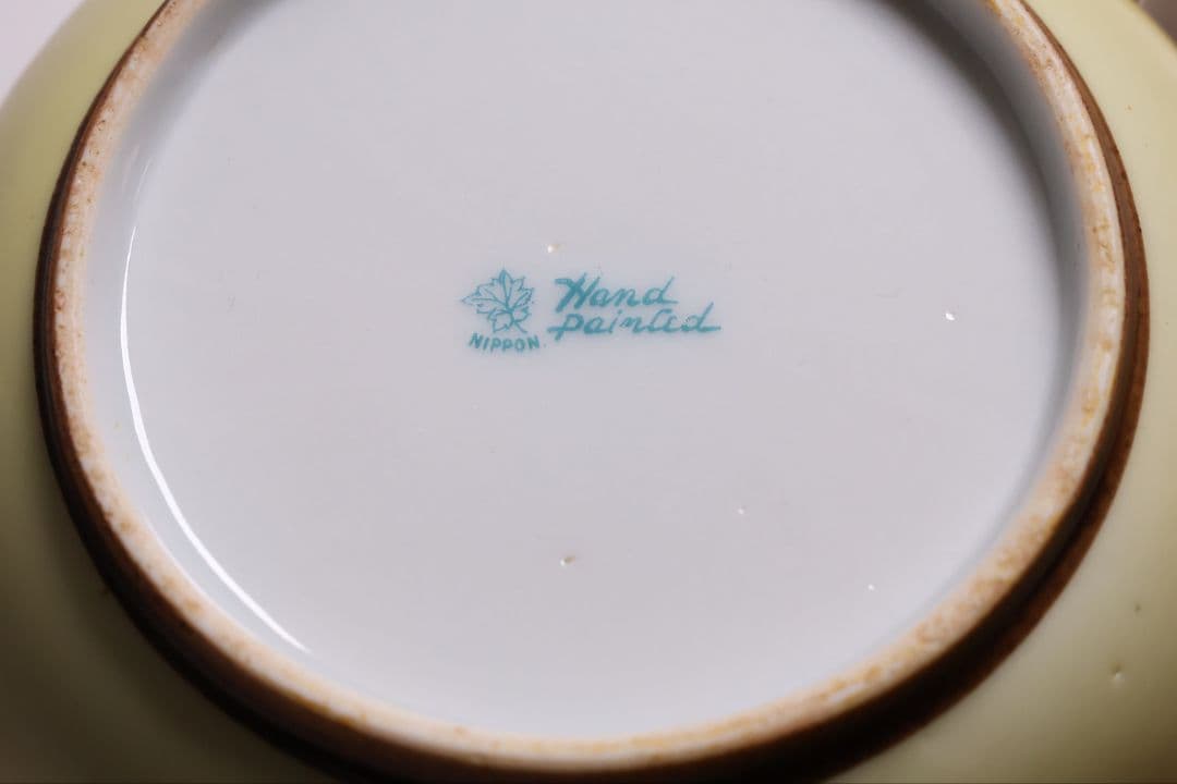 CM322】オールドノリタケ トランプ スリーハンドル 葉巻入れ 蓋物 盛上