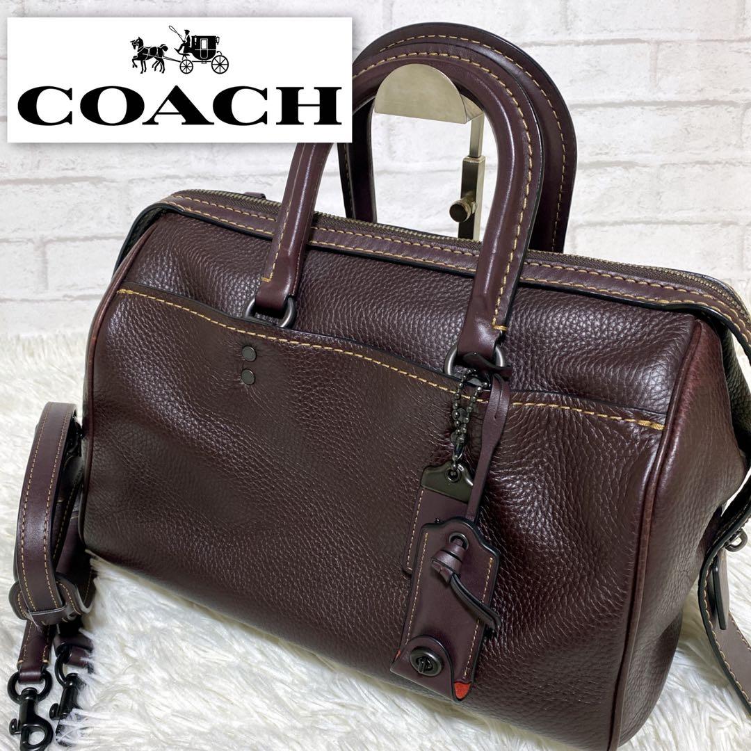✨極美品✨コーチ ボストンバッグ シグネチャー 2way レザー×PVC 大容量