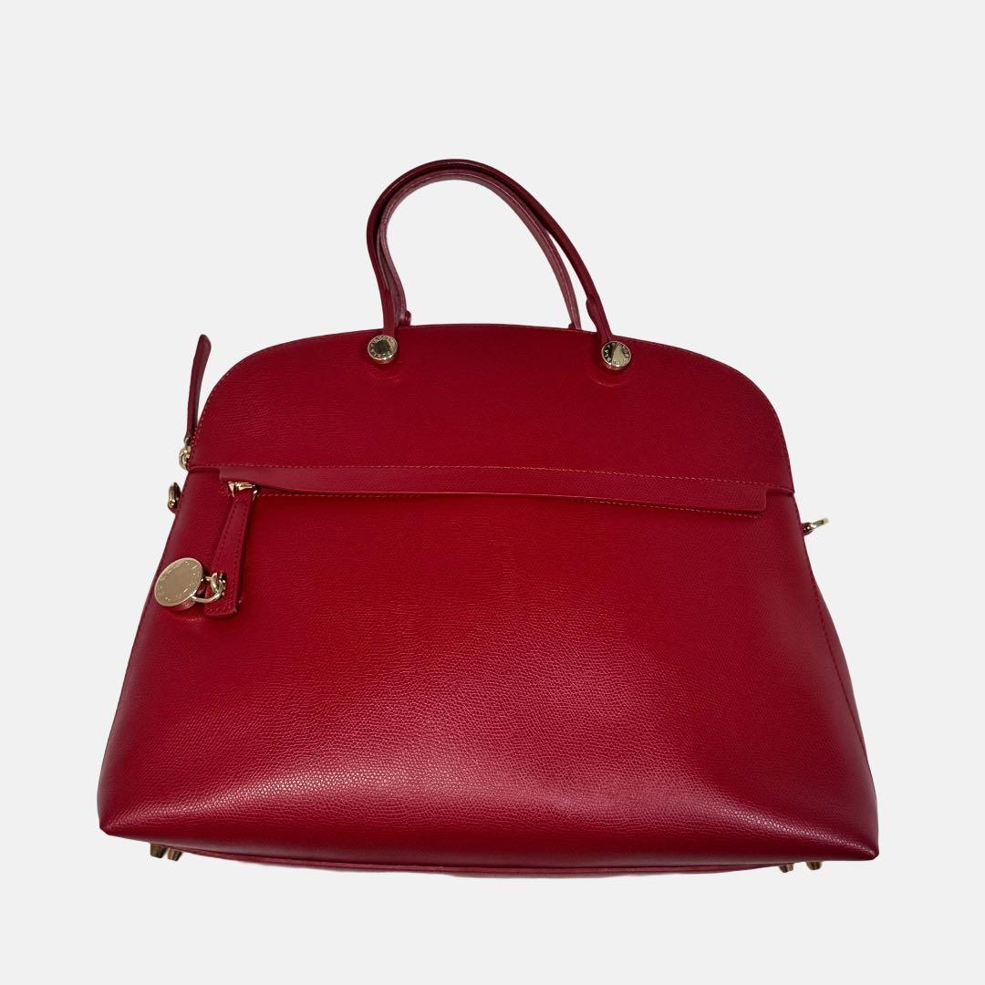 極美品✨ フルラ　パイパー　2way ショルダーバッグ　トートバッグ　赤系