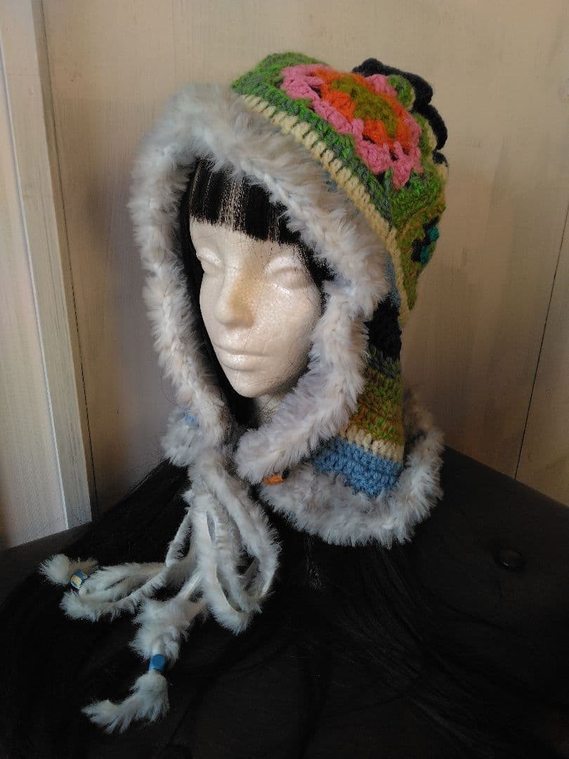 猫耳ニット帽 うさ耳ニット帽 サイケデリック アジアン ヒッピー ☺︎