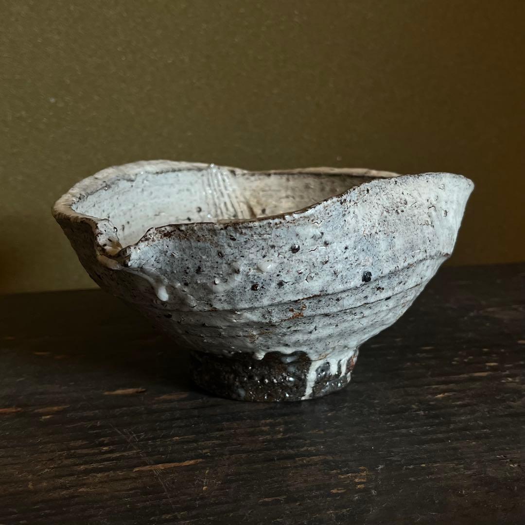 中川自然坊　粉引唐津擂鉢　共箱・栞（検:森岡成好　中里隆　水谷渉）