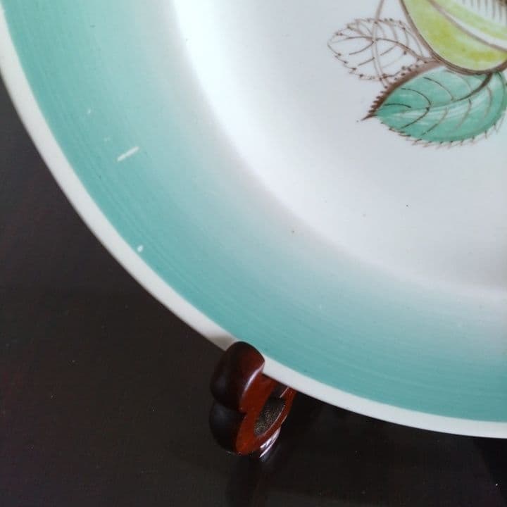 スージークーパー パトリシアローズグリーンプレート直径20センチ  アンティーク