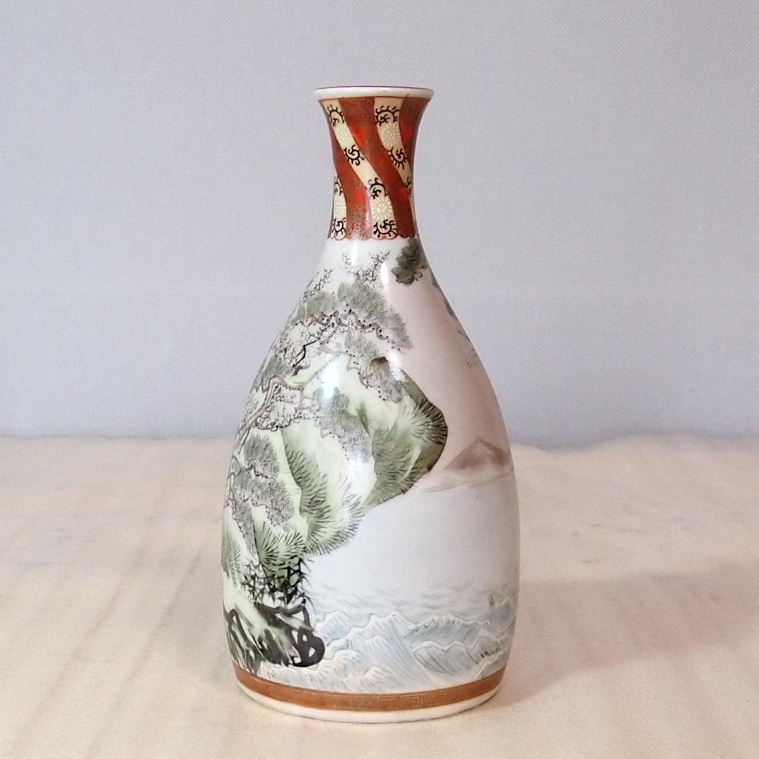 骨董・良品】明治期 九谷焼 於九谷/久香堂 大徳利 10客 山水鶴松