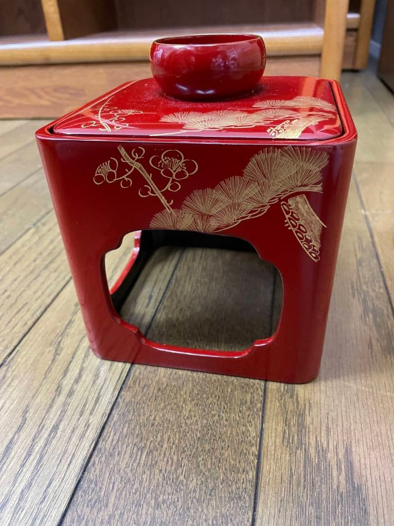 お正月用お屠蘇器セット　漆器　茶器セット　天然木　うるし塗装