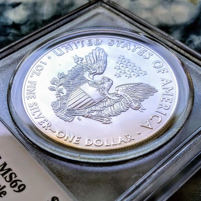 貴重】2014 アメリカ 米国 シルバーイーグル MS69 ガバメントボックス