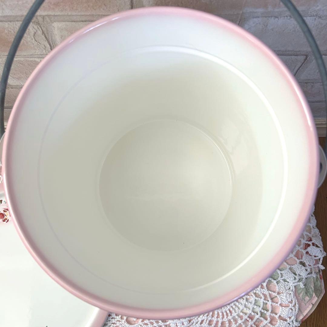 ♡ imane イマン プリンセスローズ ホーロー 蓋付きバケツ 大 レア