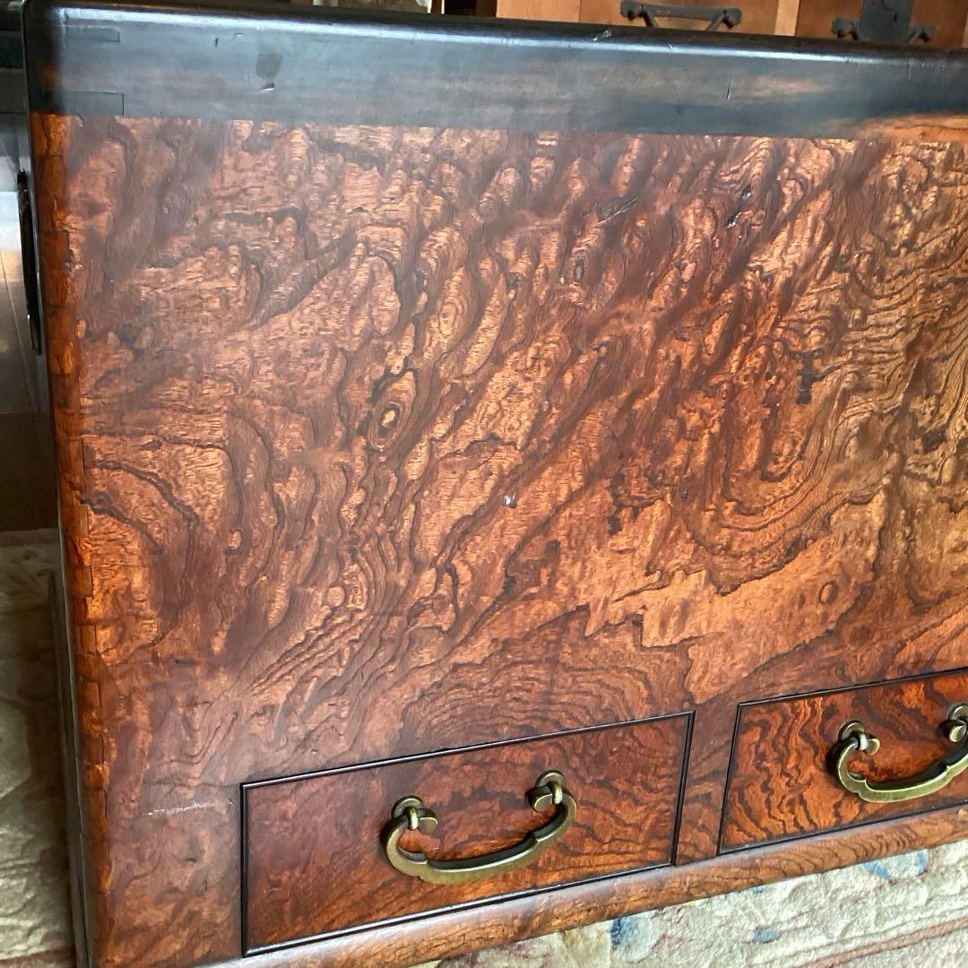 江戸火鉢 長火鉢 関東火鉢 欅 玉杢 銘木 （特注五徳付） - メルカリ