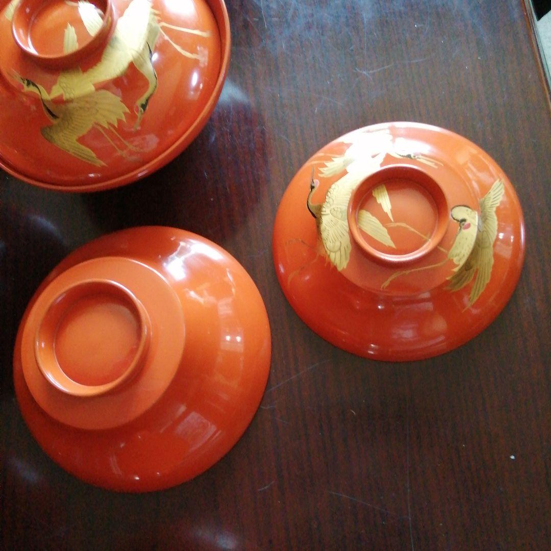 木製本漆塗　金蒔絵朱吸物椀　20客　12.5cm　大正期