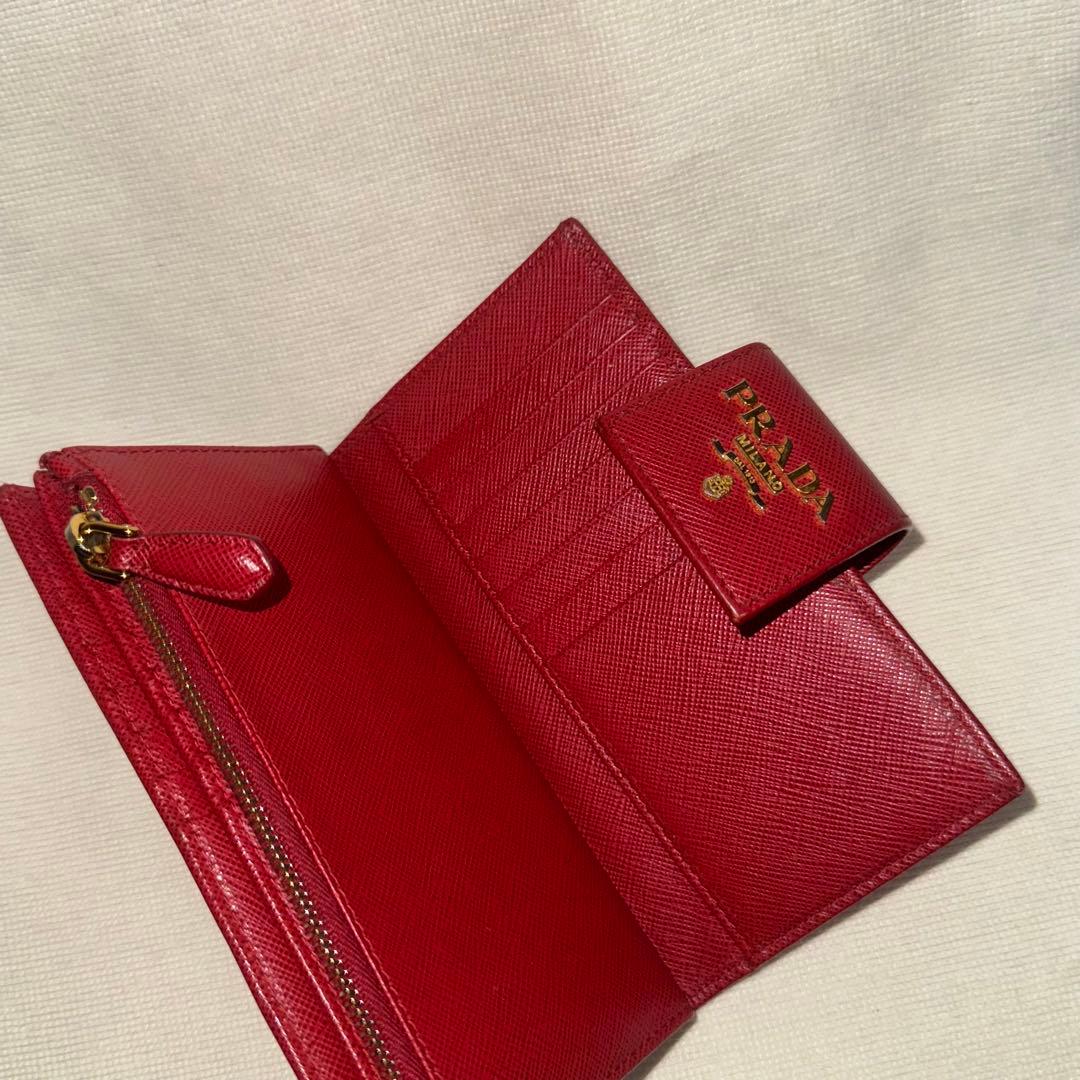 PRADA プラダ サフィアーノ レザー 財布 レッド 赤