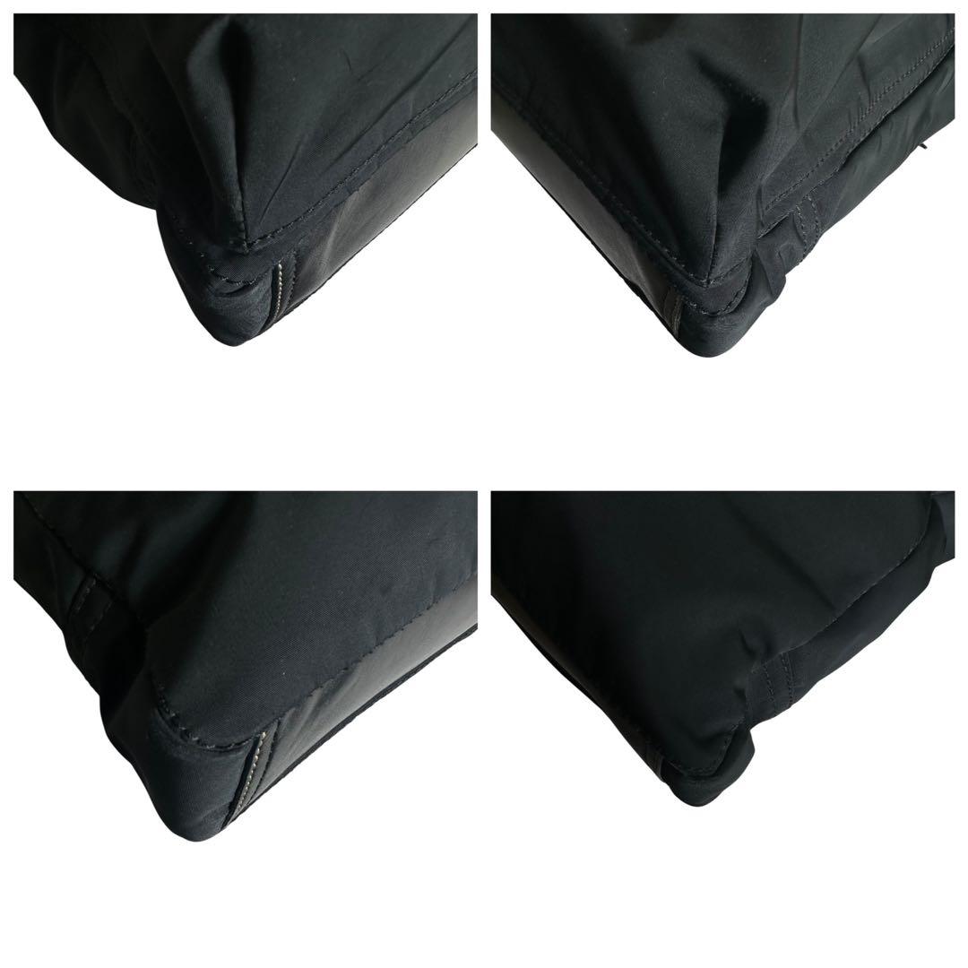 大容量　コーチ　2way ビジネスバッグ　ナイロン　レザー　ブラック