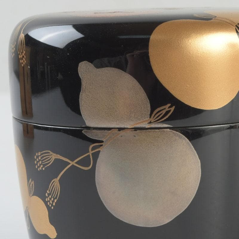 茶道具 加藤一衛造 瓢箪蒔絵 棗 共箱 V 9551