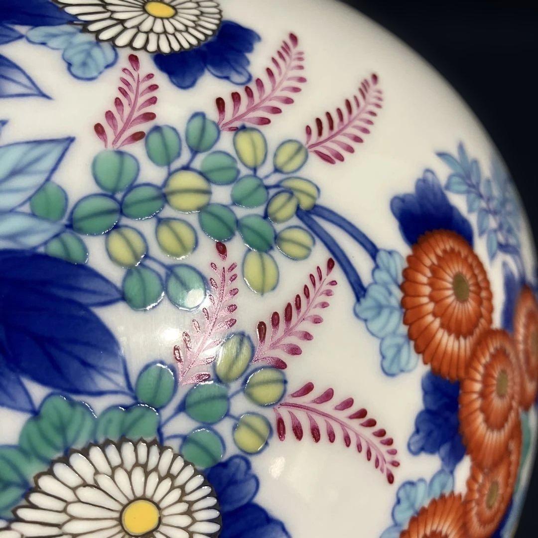 宮内庁御用達香蘭社花瓶「染錦花車」高級花瓶