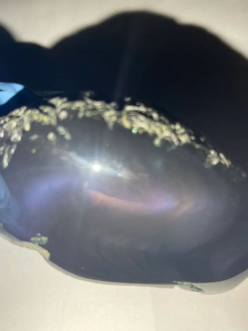 研磨品 十勝石玲瓏 パープルシラーオーロラ レインボーオブシディアン