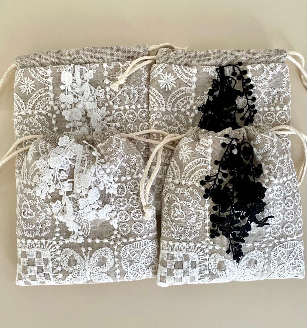 【る】forest tile × choucho 巾着ポーチ　4点