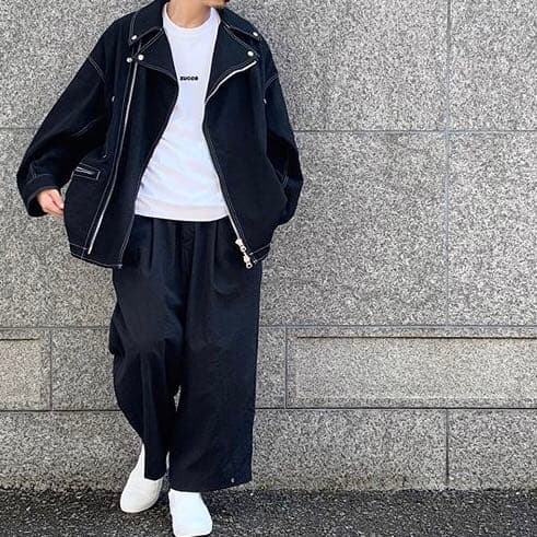 CABANE de ZUCCa デニムライダースジャケット