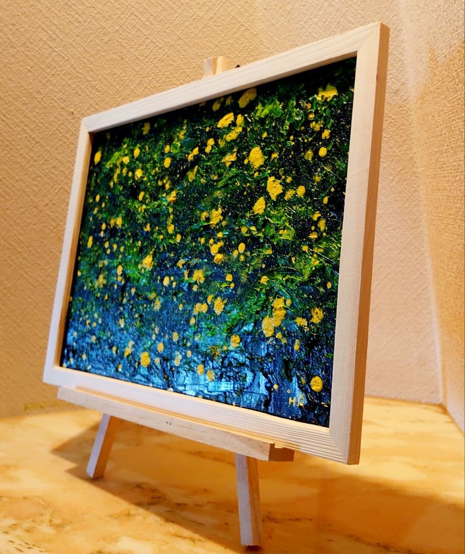 油絵 絵画【蛍の夜ノ森】
