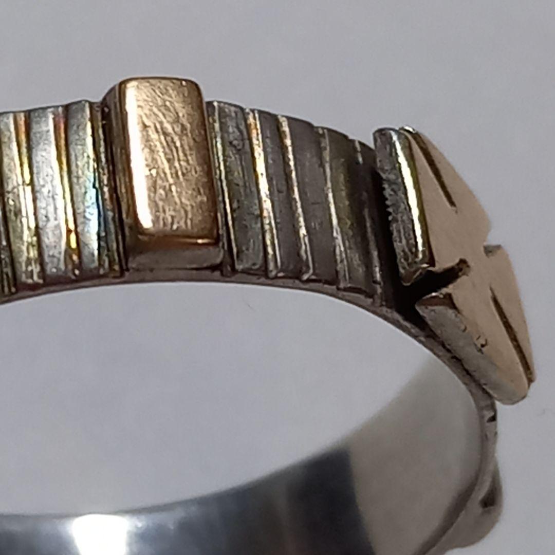 K10、K18 スターリングシルバー950メンズリング 24号　量目2.3g