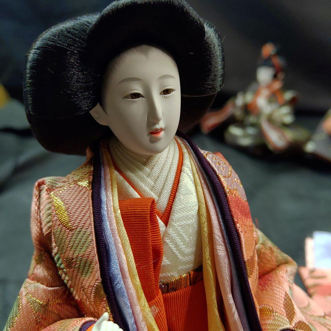 未使用品 京雛 特選 6寸 二條 勝翠作 雛人形 11体 官女 五人囃子 仕丁