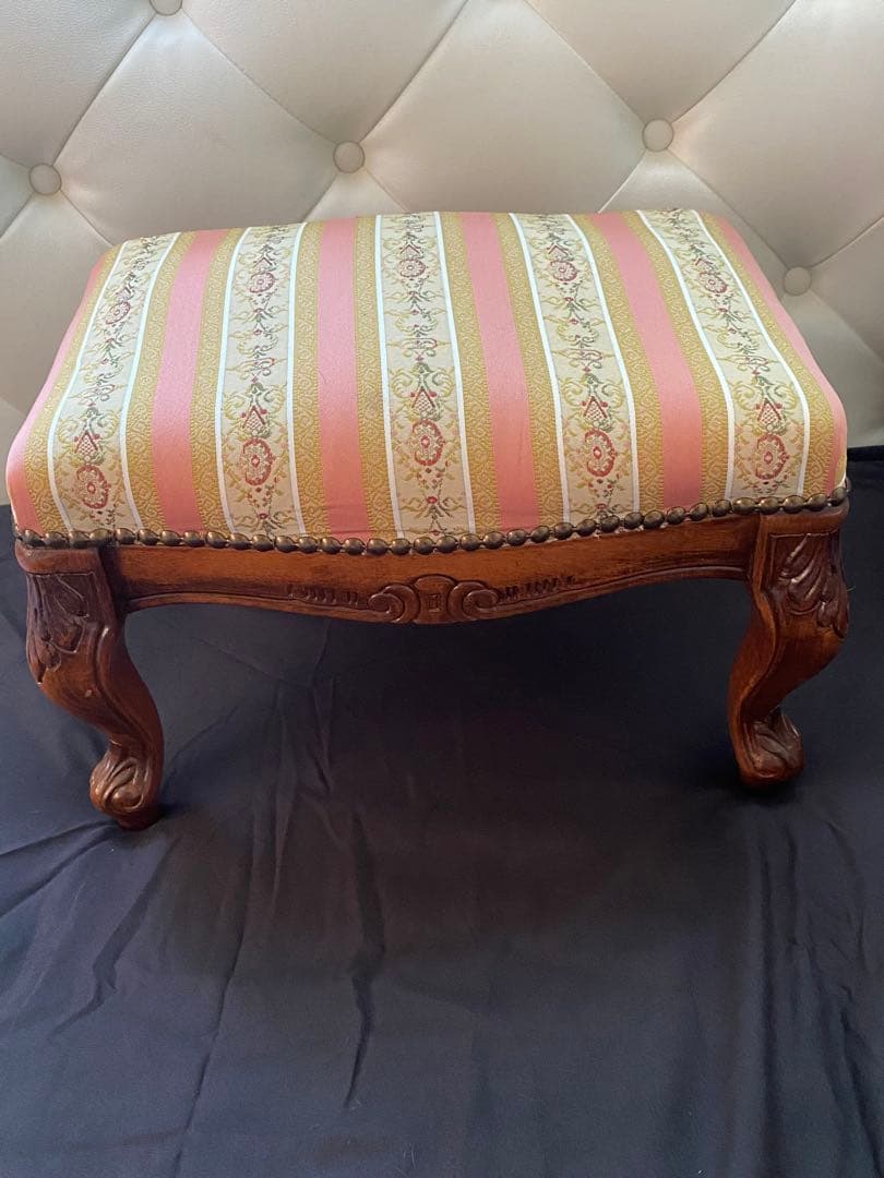 イタリア ヴィンテージ♦️高級 コンパクト ロココ スツール♦️彫刻