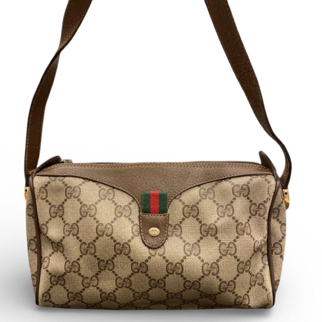 【極美品】GUCCI ショルダーバッグ GG キャンバス シェリー ゴールド金具