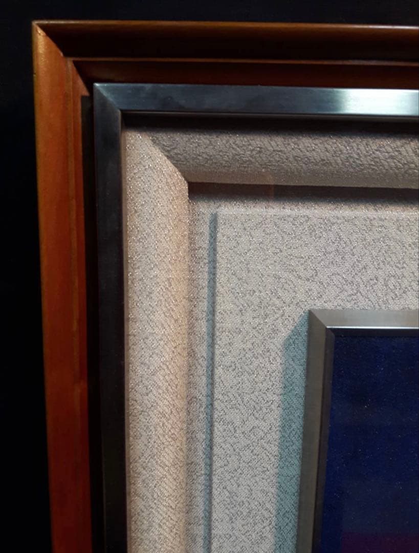 池田道夫 桃 日本画6号 真作 額装