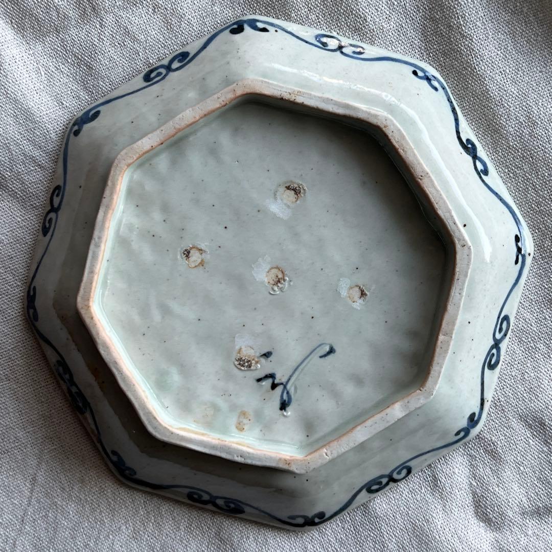 松浦コータロー さん 八角形の虎と花の絵柄の皿 食器 和食器