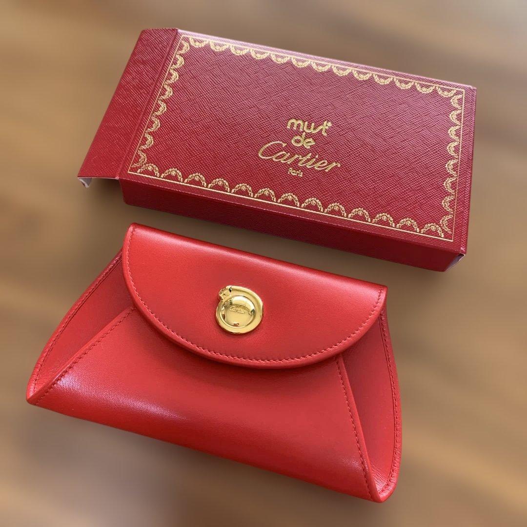 未使用品 Cartier カルティエ パンテール 赤 ケース 小物入れ