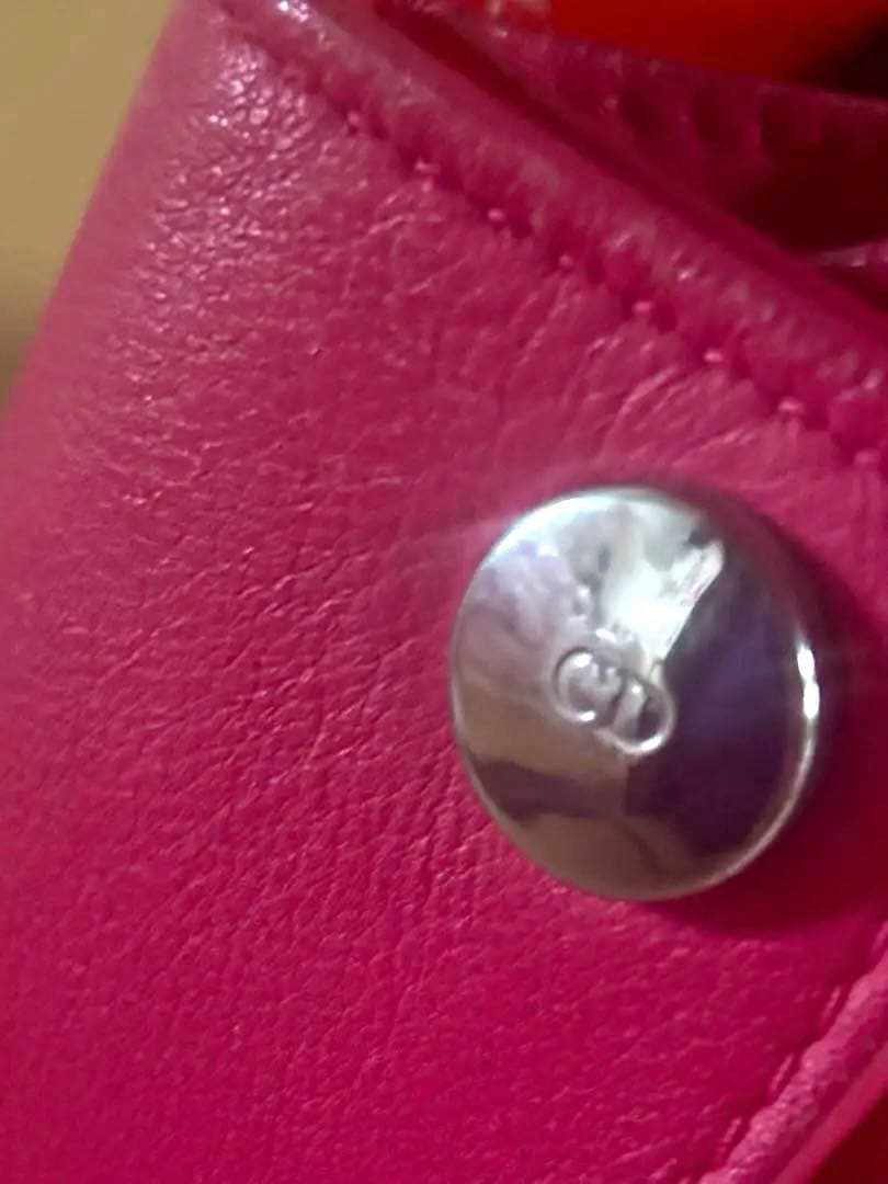 5*m様 Dior ピンク オレンジ バイカラー ハンドバッグ 美品 チャーム