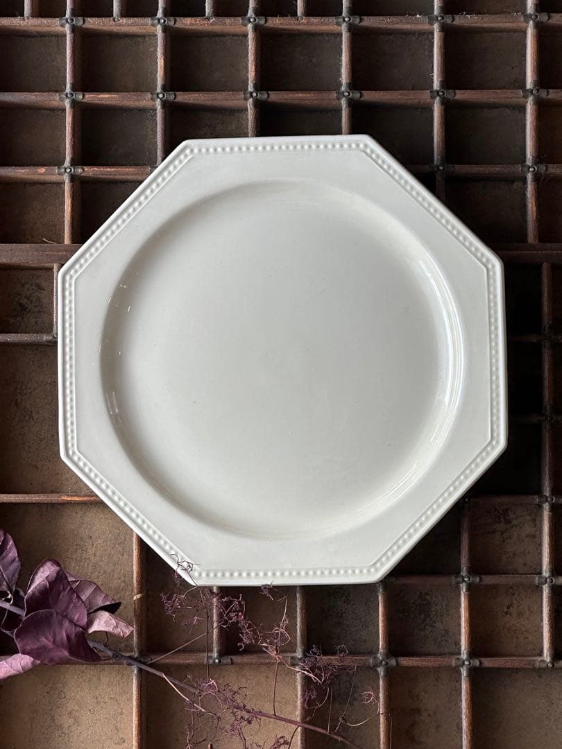 フランス アンティーク モントロー オクトゴナル 24cm 平皿 フランス