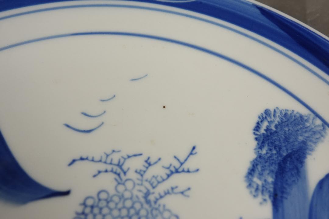 染付　古陶器楕円大皿