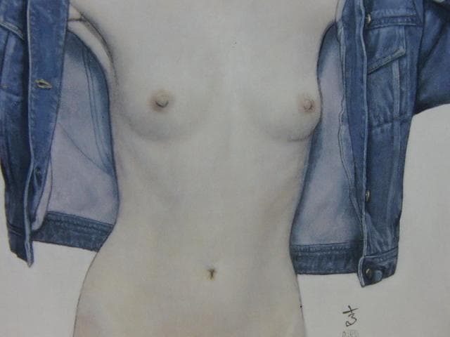 高塚省吾、ブルージーンズ、厳選、希少画集画、新品高級額 額装付