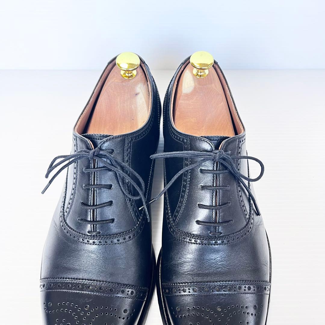 定番✨ スコッチグレイン ビジネスシューズ セミグローブ 黒 26.5cm