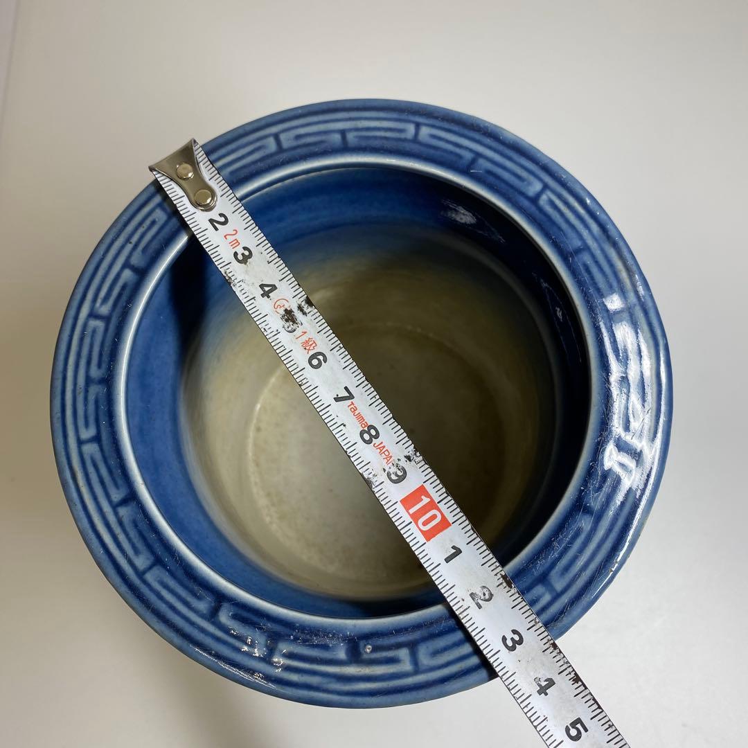 中国清時代 大清乾隆年製 瑠璃青花筆筒 木箱付 東Y7-0331☆2Fトニオ