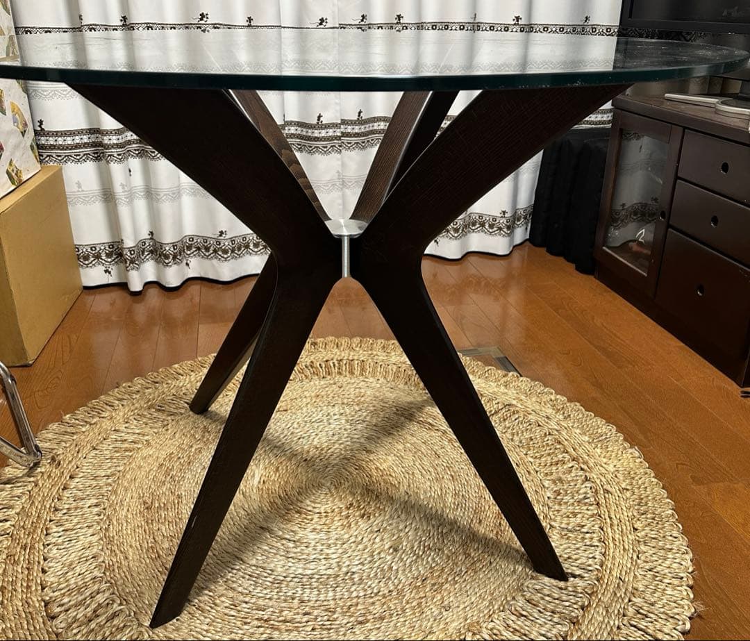 カリガリス ガラステーブル 110