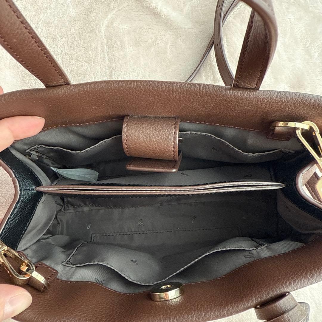 agnès b. ダークブラウン ハンドバッグ