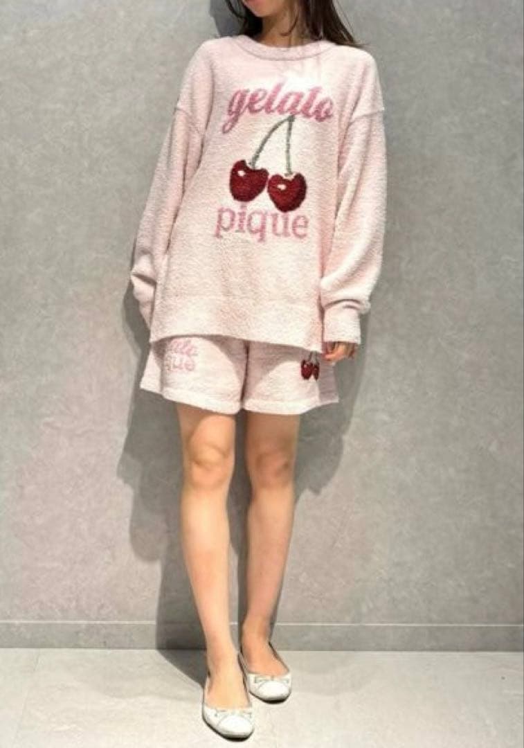 【新品】ジェラートピケ　ベビモコチェリージャガードプルオーバー&ショートパンツ