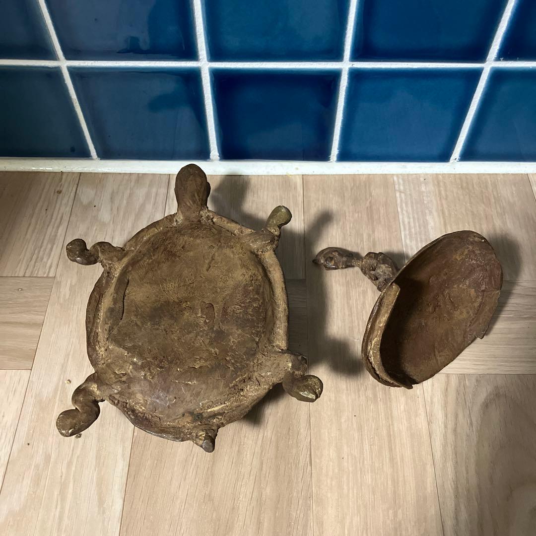 マリ ドゴン族 金属製 亀のケース