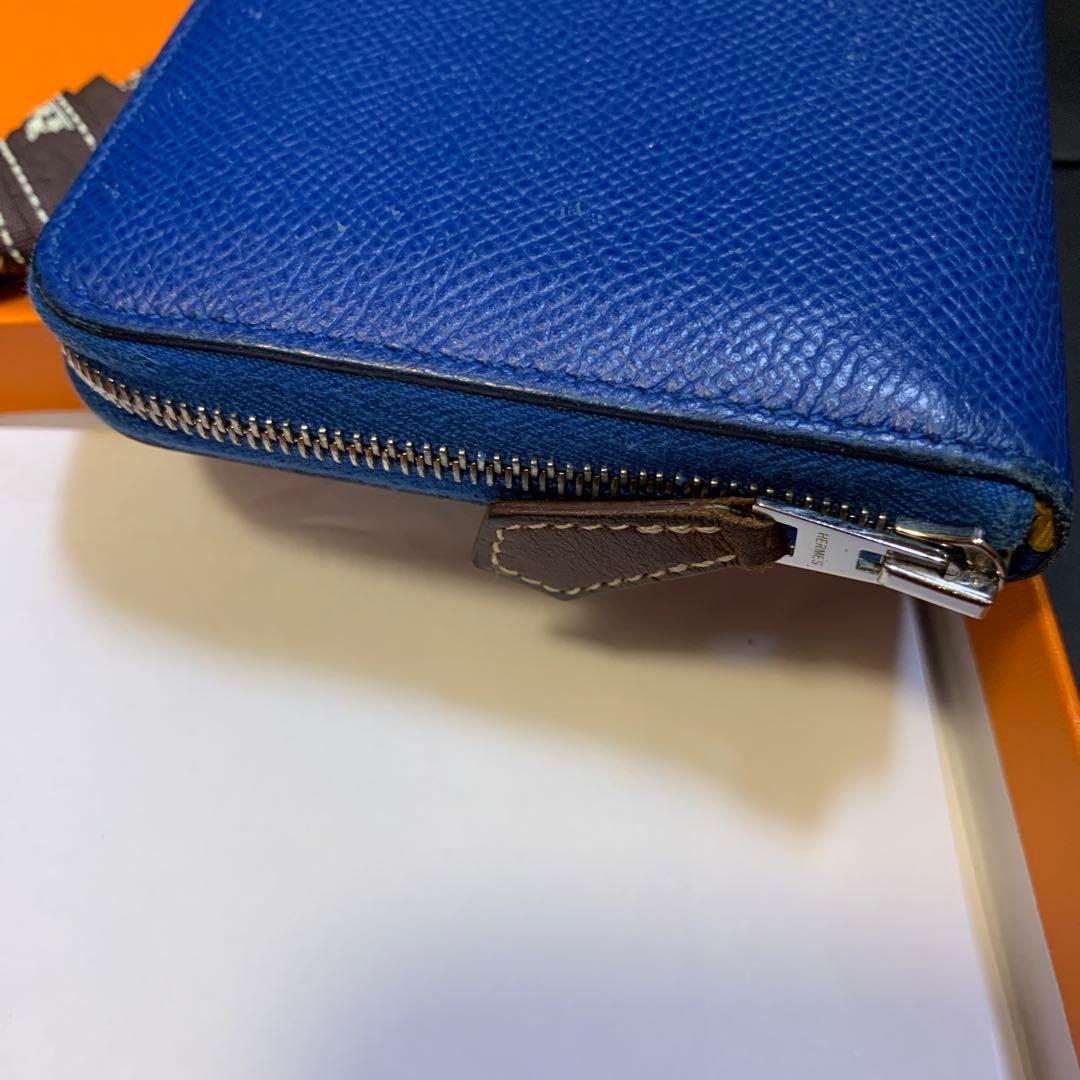 エルメス アザップ シルクイン コンパクト ブルー ヴォーエプソン D