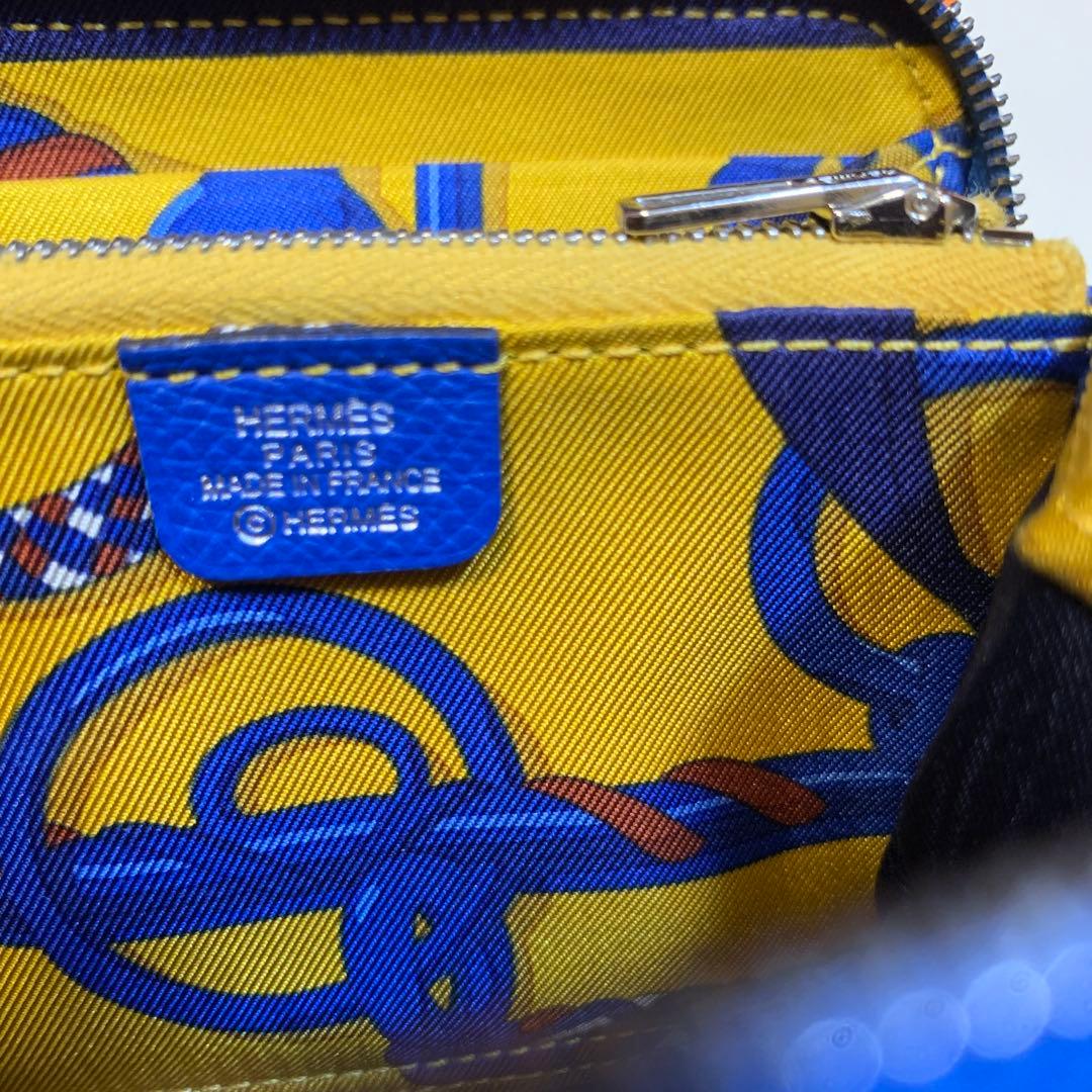 エルメス アザップ シルクイン コンパクト ブルー ヴォーエプソン D