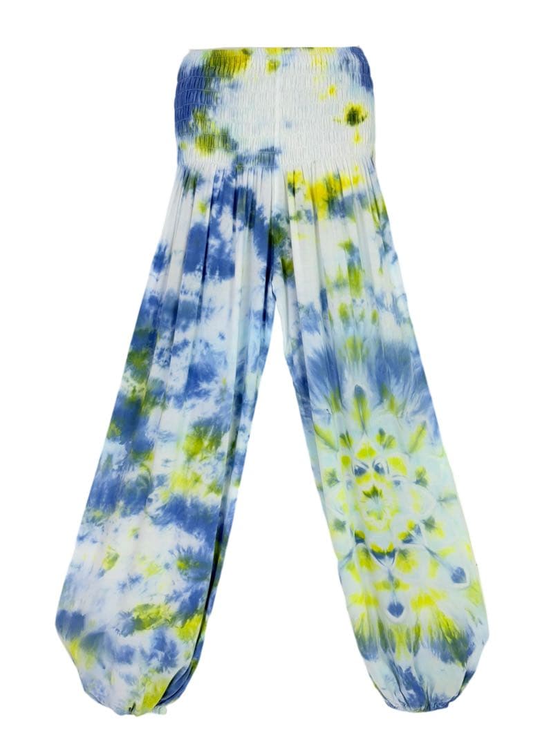 【一点もの】サルエルパンツ　ハンドメイド染め　曼荼羅　パープル