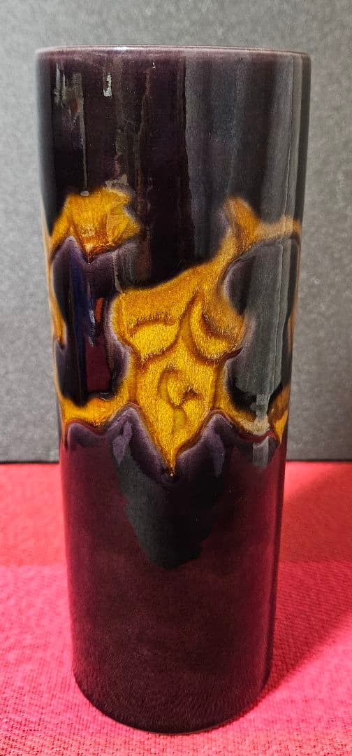 九谷焼　二代 徳田八十吉　特作　深厚釉　 花生　花入れ　共箱　茶道具　茶器