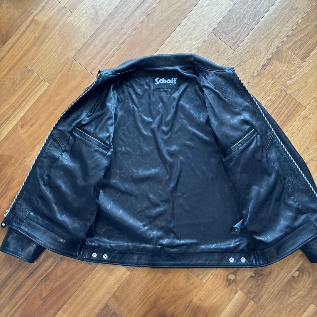 schott ショット レザートラッカージャケット ライダース ラムスキン M