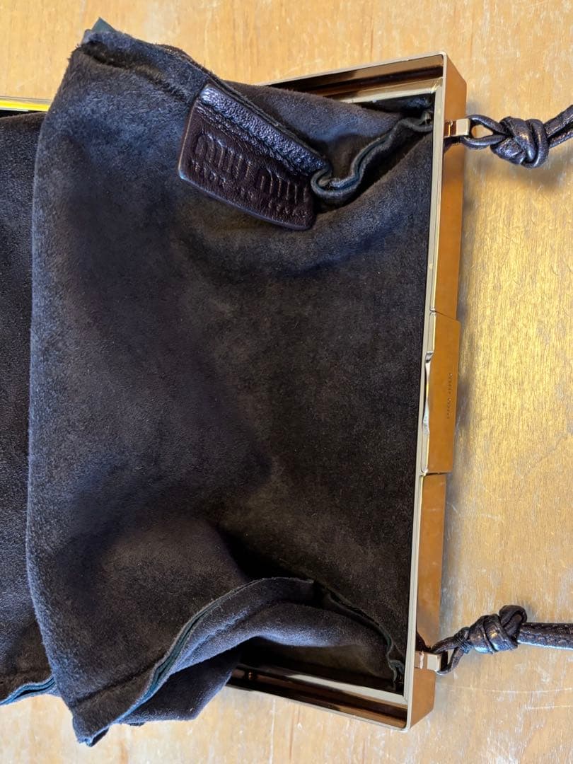 MIU MIU ダークブラウン パーティーバッグ