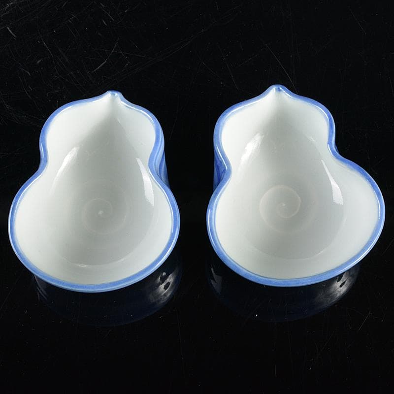 平安 三浦竹泉造 染付 瓢箪形 向付 共布共箱 2点まとめて M R5616